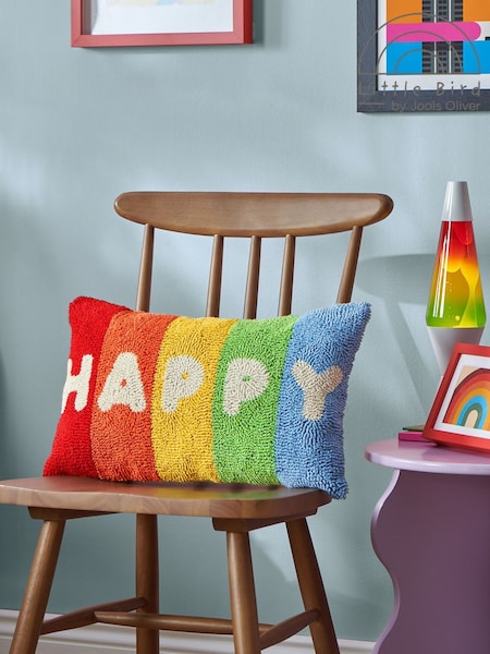 Little Bird By Jools Oliver Happy Slogan Cushion (E26236) | 160 zł