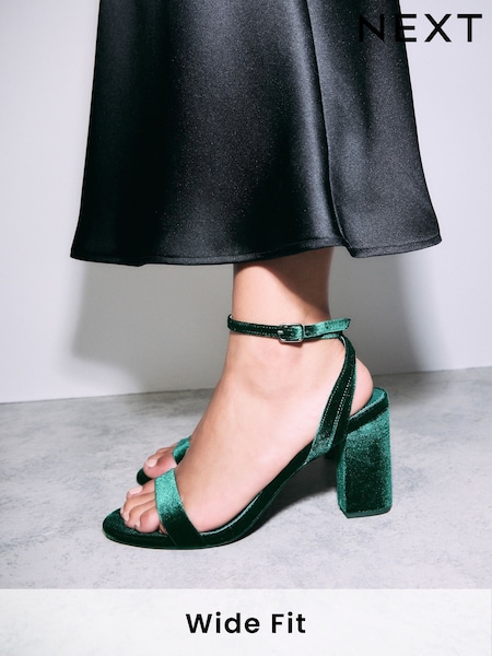 Green Standard/Wide Fit Forever Comfort® Block Heel Sandals (E26250) | €19.50