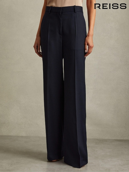 Reiss Hallie Textured Wide Leg Suit Trousers (E26330) | € 176
