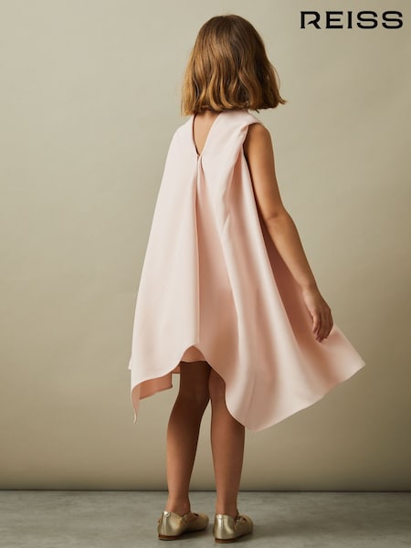 Reiss Pink Shauna 9-13 yrs High-Neck Drape Back Dress (E26337) | €125