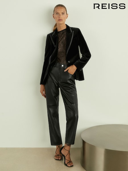 Svart - Reiss Parisa Velvet Single Breasted Suit Blazer (E26348) | kr5 850