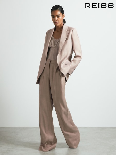 Reiss Pink Rosa Atelier Tailored Double Breasted Suit Blazer (E26391) | 4,006 QAR
