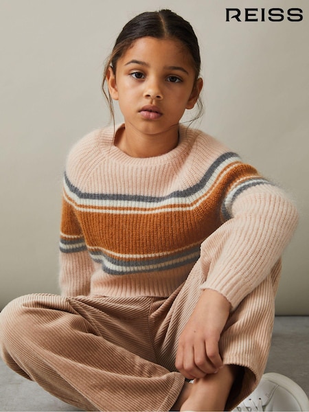 Reiss Pink Miri 9-13 yrs Colourblock Striped Jumper (E26404) | €62
