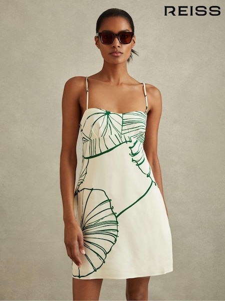 Reiss Marli Floral Sketch Removable Strap Mini Dress (E26415) | €271
