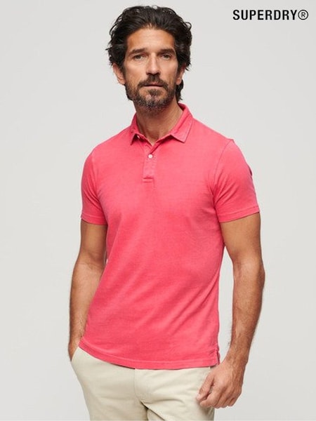 Superdry Red Jersey 100% Cotton Polo Shirt (E26442) | €61