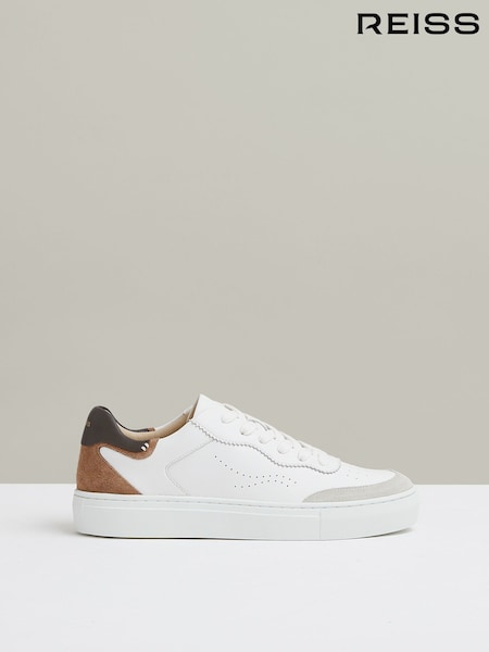 Reiss Amanda Leather Contrast Detail Trainers (E26483) | €210