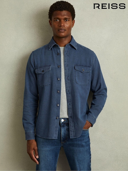 Reiss Mcilroy Textured Denim Overshirt (E26568) | 825 zł
