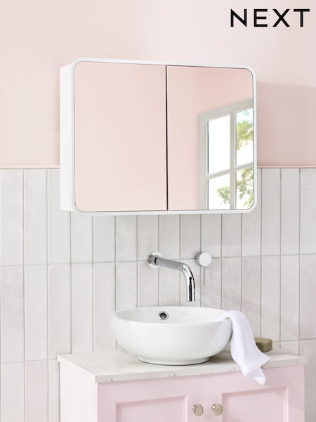 White Mirrored Storage Double Wall Cabinet (E26662) | BGN 322