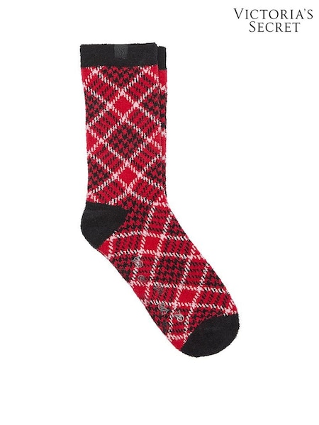 Victoria's Secret Red Plaid Fleece Socks (E26718) | €8