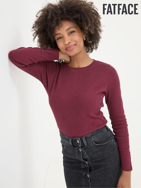 FatFace Callie Dark Red Long Sleeve Top (E26788) | €21