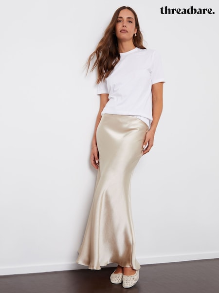 Threadbare Maxi Satin Slip Skirt (E27010) | 182 LEI