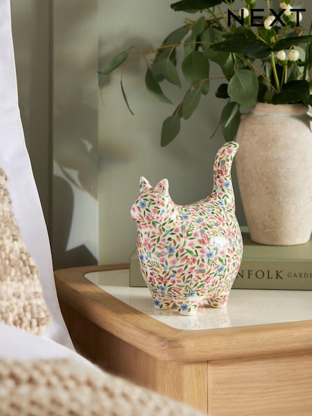 Floral Patterned Cat Ornament (E27108) | R$ 135