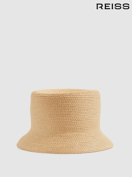 Reiss Natural Rachel Straw Bucket Hat (E27149) | €85