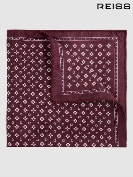Reiss Bordeaux Pulcino Reversible Silk Pocket Square (E27168) | €55
