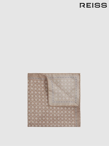 Reiss Oatmeal Pulcino Reversible Silk Pocket Square (E27176) | €58