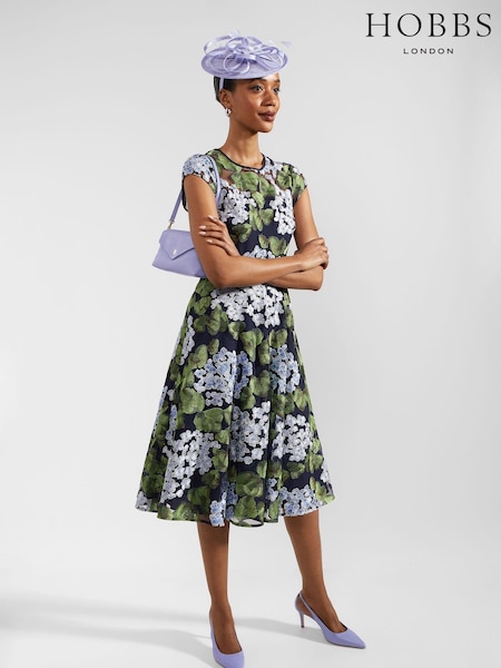 Hobbs Blue Petite Tia Dress (E27185) | €152