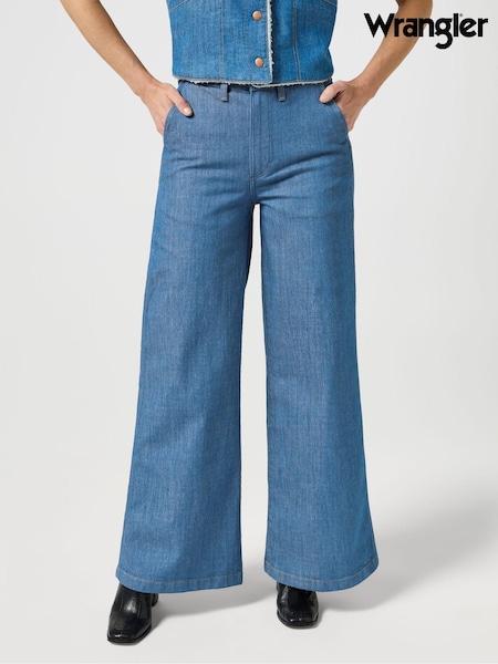 Wrangler Blue Trouser Fit Wide Leg Jeans (E27287) | €59