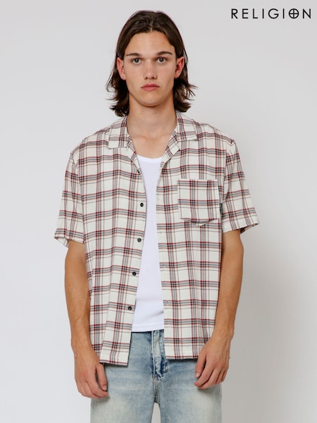 Religion White Check Shirt (E27372) | €41.50