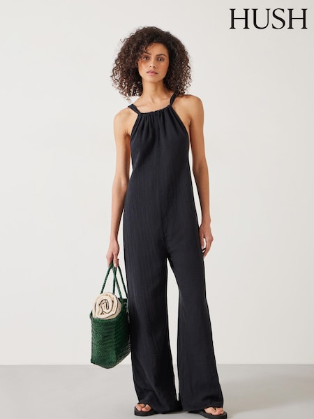 Hush Black Billy Beach 100% Cotton Jumpsuit (E27400) | €101