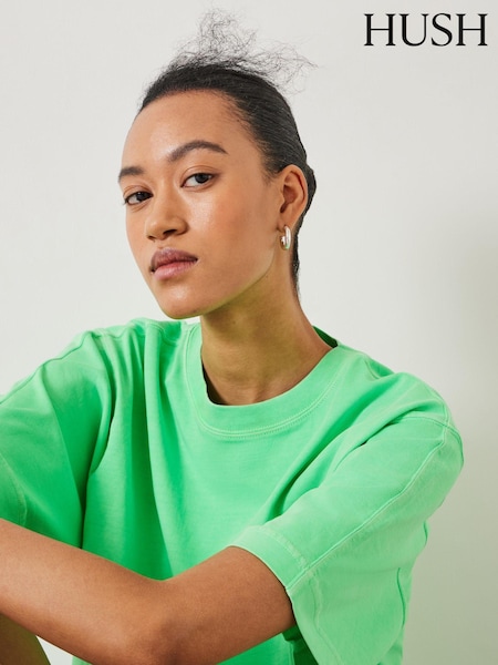 Hush Green Flo Oversized 100% Cotton T-Shirt (E27418) | €27