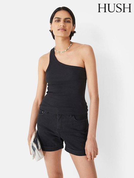 Hush Black Nula One Shoulder Vest (E27429) | €11
