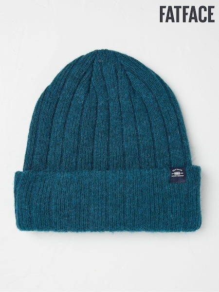 FatFace Sebastian Teal Blue Rib Beanie (E27491) | €6.50