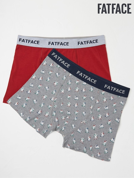 FatFace Grey 2 Pack Ski Bear Boxers (E27502) | €17