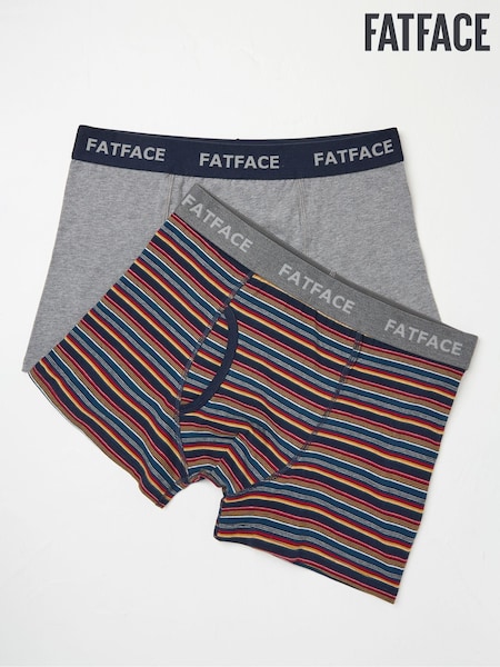 FatFace Navy Whistler Stripe Boxers 2 Pack (E27503) | €17