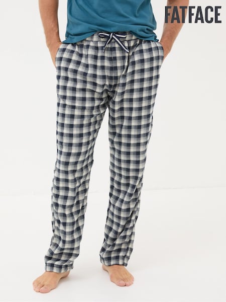 FatFace Wickham Navy Check 100% Cotton Pyjamas Bottoms (E27507) | €33
