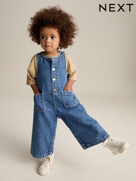 Denim 100% Cotton Sleeveless Wide Leg Jumpsuit (3mths-8yrs) (E27515) | R$ 155 - R$ 215