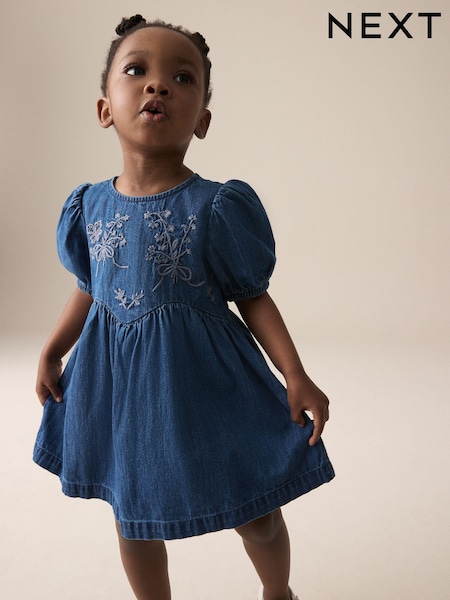 Blue Embroidered Denim Dress (3mths-8yrs) (E27517) | R$ 155 - R$ 215