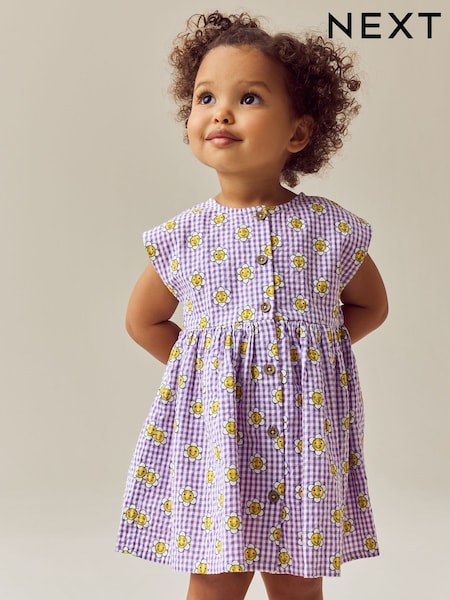 пурпурный клетчатая х/б ткань - Button Through Summer Summer Dress (3mths-8yrs) (E27525) | €11 - €14