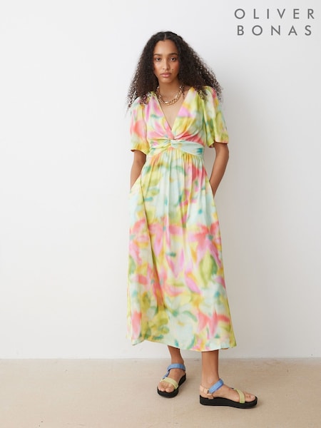 Oliver Bonas Multi Summer Haze Midi Dress (E27632) | OMR21