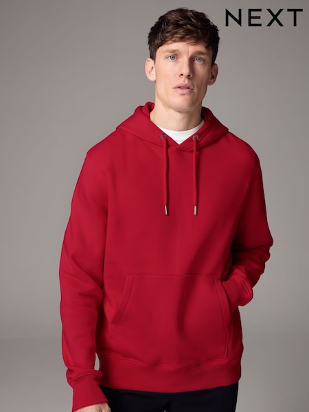 Red Regular Fit Rich Jersey Fabric Hoodie (E27680) | AED131