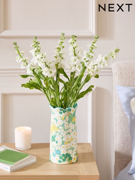 Green Ceramic Ditsy Floral Vase (E27731) | kr221