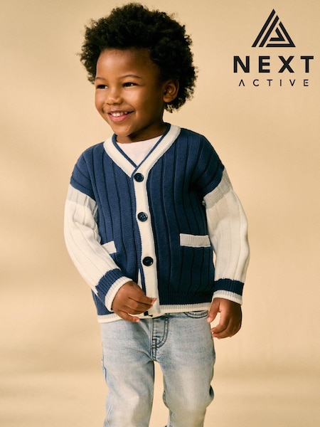 Mornarsko modra - Varsity Knitted Cardigan (3mths-7yrs) (E27748) | € 19 - € 24