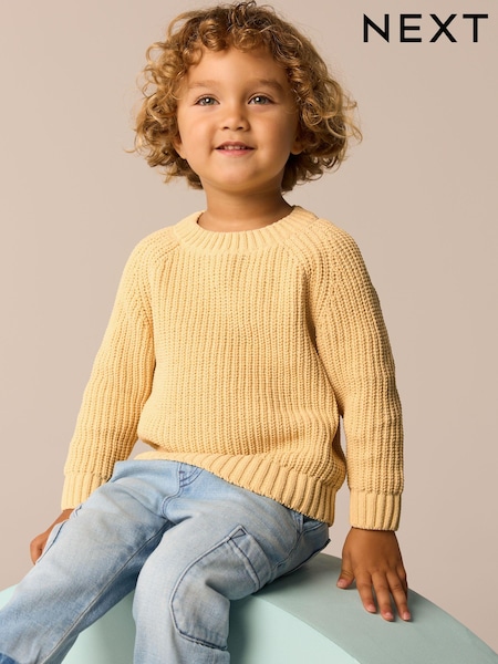 Yellow Knitted Crew Neck Jumper (3mths-7yrs) (E27750) | 576 UAH - 659 UAH