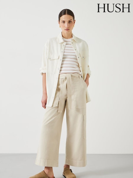 Hush Natural Annie Ankle Grazer 100% Cotton Trousers (E27786) | €58