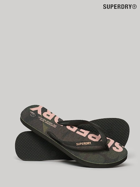 Superdry Green Logo Vegan Flip Flops (E27802) | ₪101