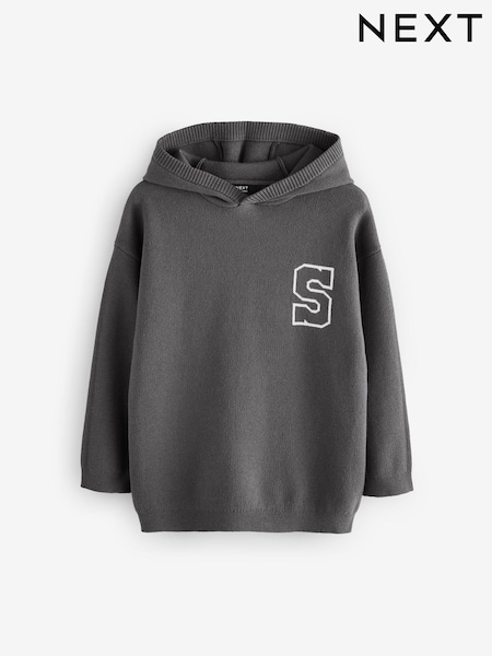 Charcoal Grey Knitted 100% Cotton Hoodie (3-16yrs) (E27909) | €25 - €32