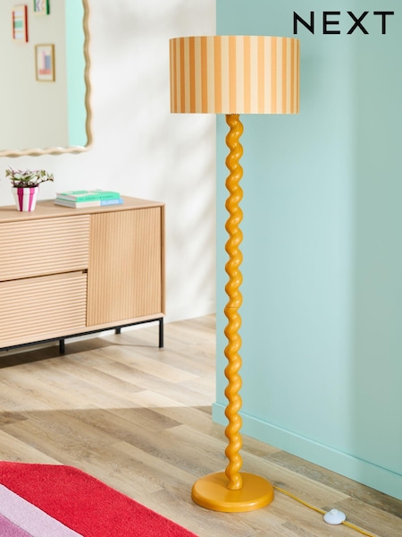 Yellow Twist Floor Lamp (E27969) | €106