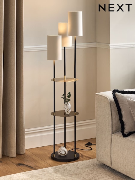 Black Hudson Shelved Floor Lamp (E27972) | €238