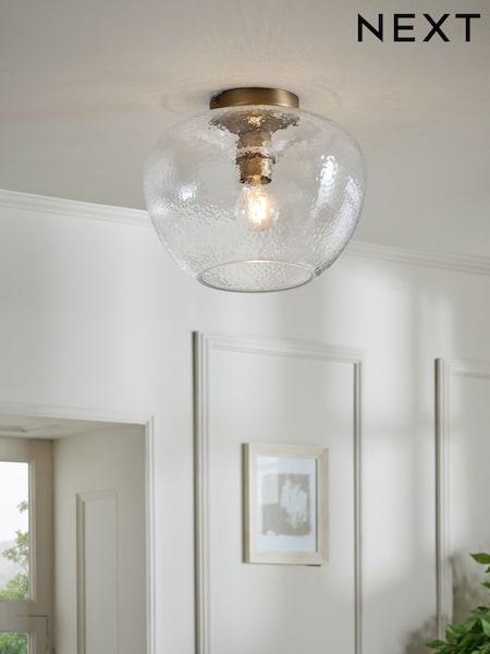 Brass Chester 1 Light Flush Fitting Ceiling Light (E27993) | €79