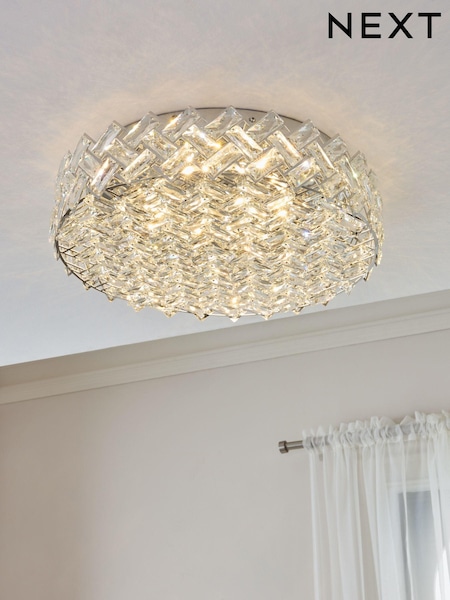 Chrome Wentworth Flush Ceiling Light (E28003) | €285