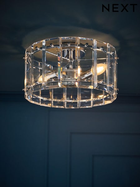 Chrome Tatton 2 Light Flush Ceiling Light (E28006) | €198