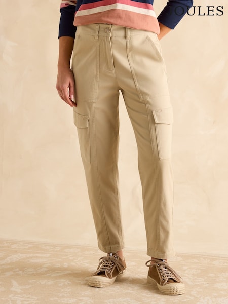 Joules Cream Tapered Leg Cargo Trousers (E28011) | R$ 585