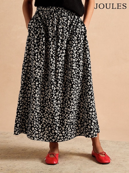 Joules Adele Black Midi Skirt (E28022) | R$ 385