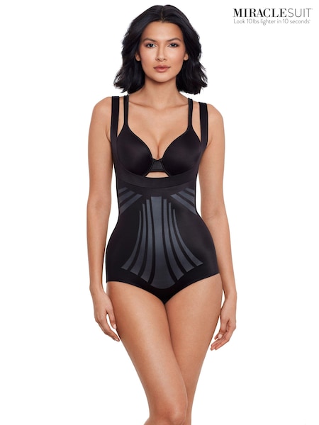 שחור - Miraclesuit Modern Miracle™ Open Bust, Wear Your Own Bra Shaping Bodysuit (E28108) | ‏377‏₪