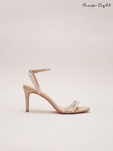 Phase Eight Pearl Embellished Barely There Sandals (E28177) | 866 QAR