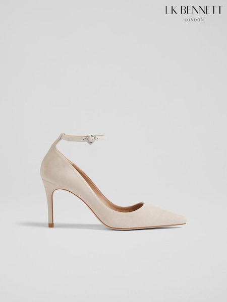 rožnata - LK Bennett Catelyn Suede Ankle Strap Closed Court Shoes (E28207) | € 238